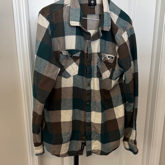 Vans Other - Vans Men's Teal and Brown Plaid Shirt